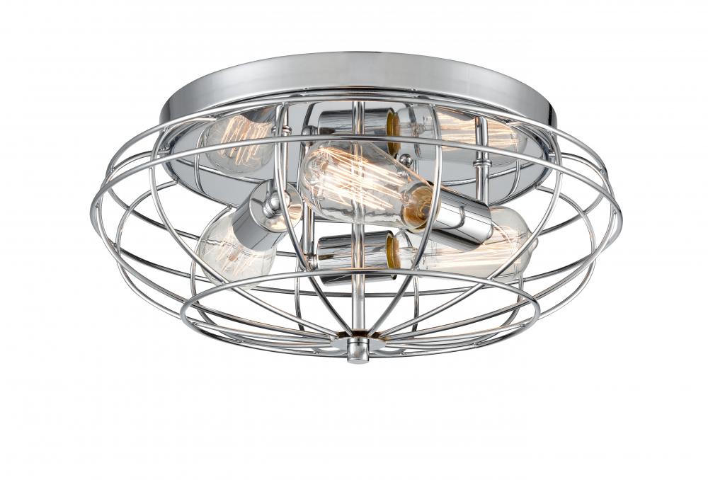 Providence - 3 Light - 15 inch - Polished Chrome - Flush Mount