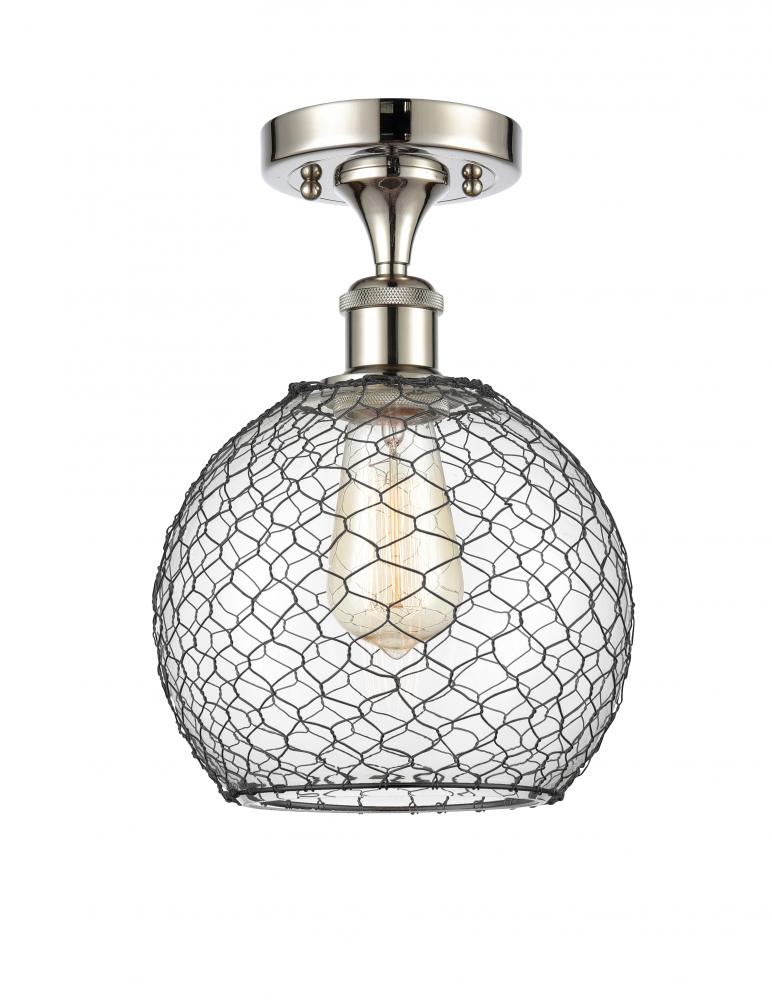 Farmhouse Chicken Wire 1 Light Semi-Flush Mount