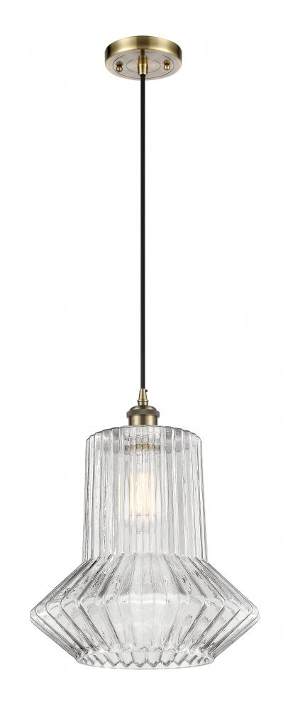 Springwater - 1 Light - 12 inch - Antique Brass - Cord hung - Mini Pendant