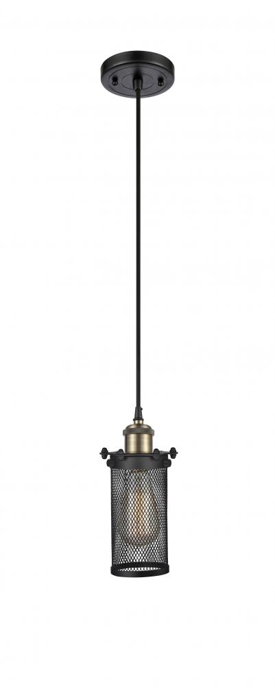 Bleecker - 1 Light - 4 inch - Black Antique Brass - Cord hung - Mini Pendant