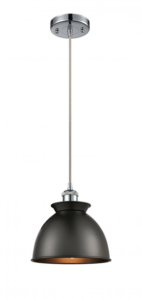 Adirondack - 1 Light - 8 inch - Polished Chrome - Cord hung - Mini Pendant