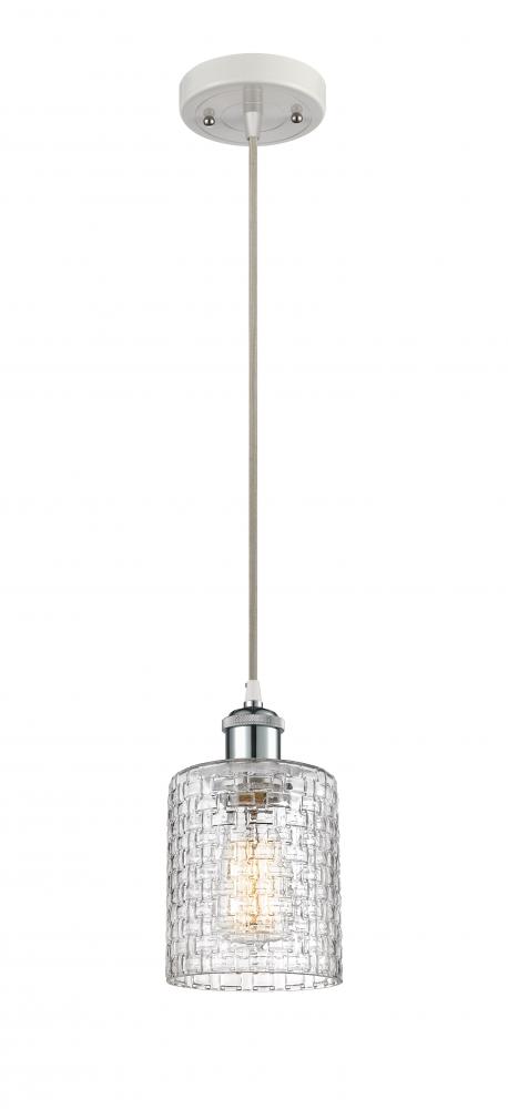 Cobbleskill - 1 Light - 5 inch - White Polished Chrome - Cord hung - Mini Pendant