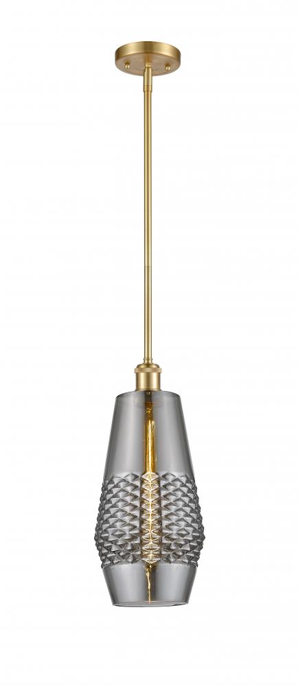 Windham - 1 Light - 7 inch - Satin Gold - Mini Pendant