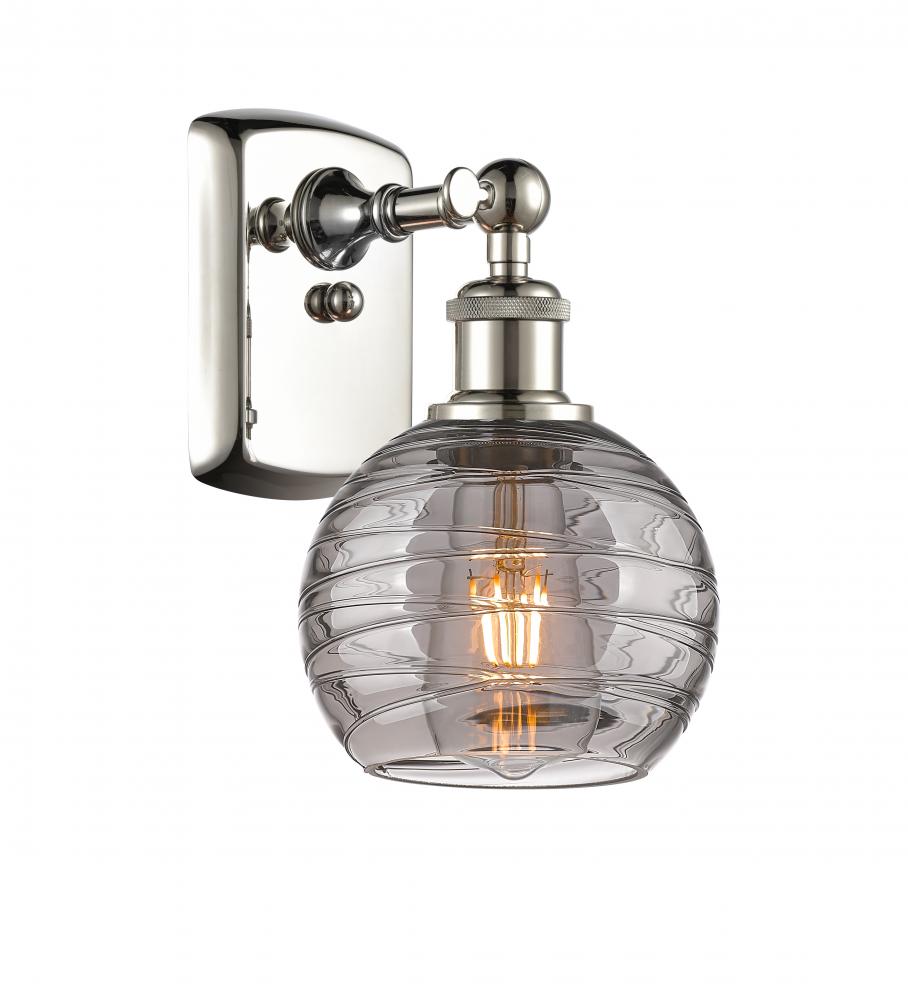 Athens Deco Swirl - 1 Light - 6 inch - Polished Nickel - Sconce