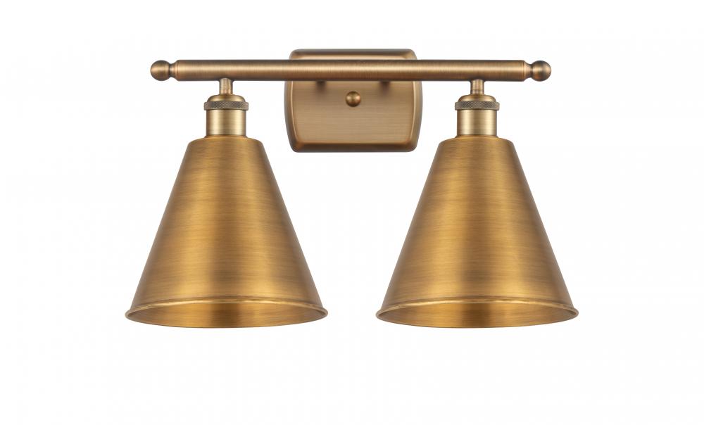 Berkshire - 2 Light - 18 inch - Brushed Brass - Bath Vanity Light