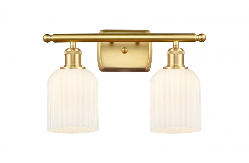 Bridal Veil - 2 Light - 15 inch - Satin Gold - Bath Vanity Light