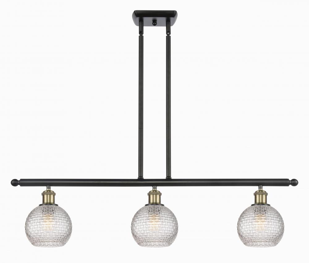 Athens - 3 Light - 36 inch - Black Antique Brass - Cord hung - Island Light