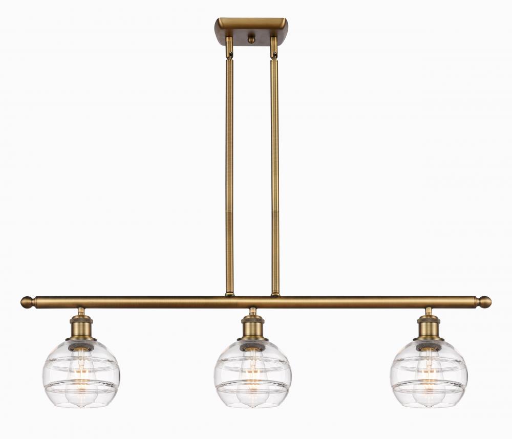 Rochester - 3 Light - 36 inch - Brushed Brass - Cord hung - Island Light