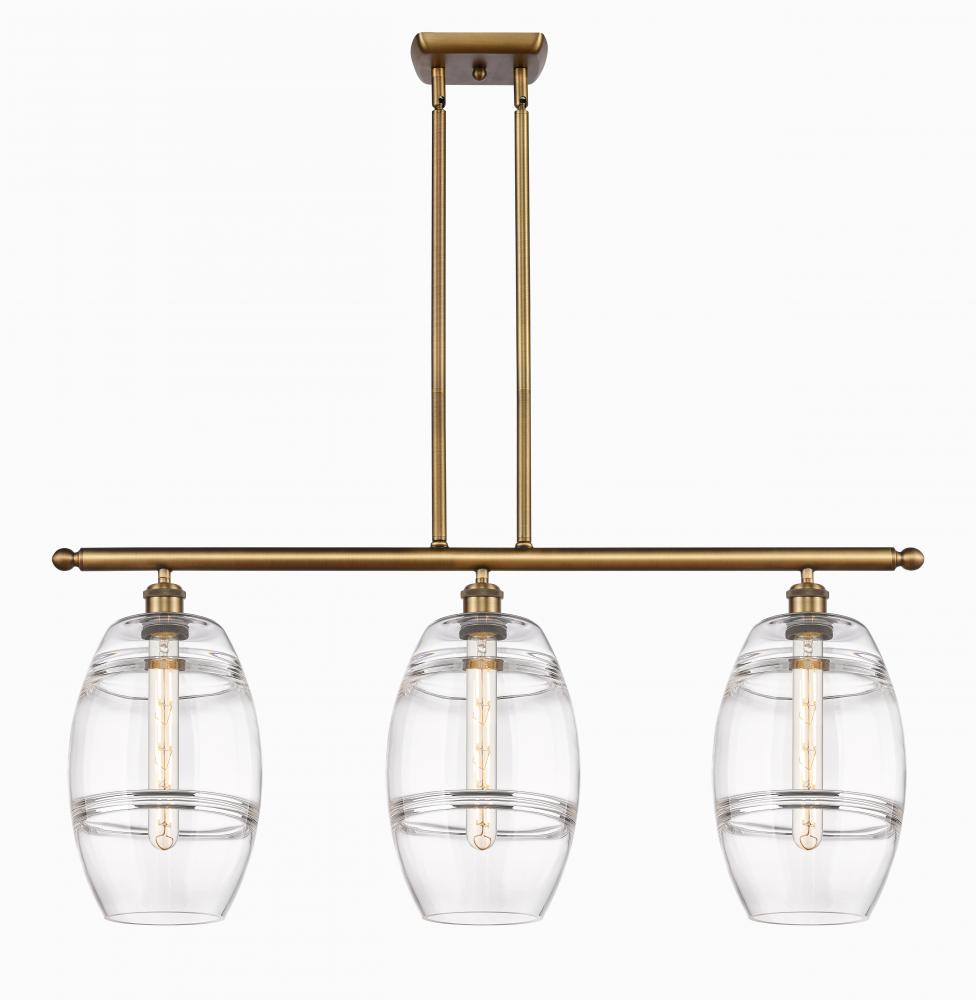 Vaz - 3 Light - 36 inch - Brushed Brass - Cord hung - Island Light