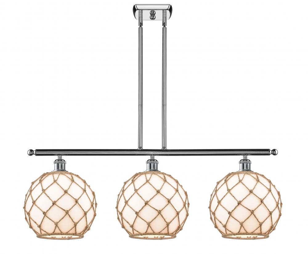 Farmhouse Rope - 3 Light - 37 inch - Polished Chrome - Cord hung - Island Light