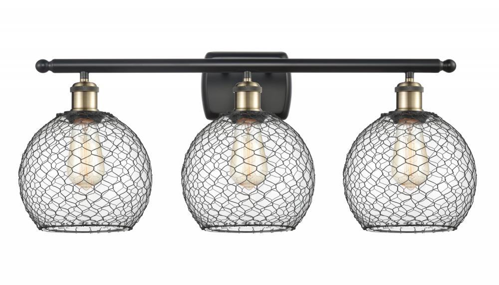 Farmhouse Chicken Wire 3 Light Bath Vanity Light