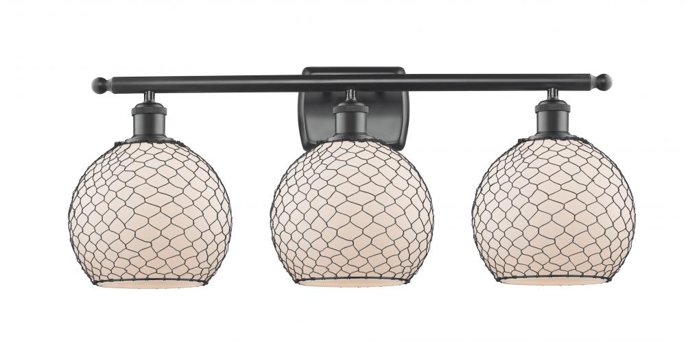 Farmhouse Chicken Wire 3 Light Bath Vanity Light