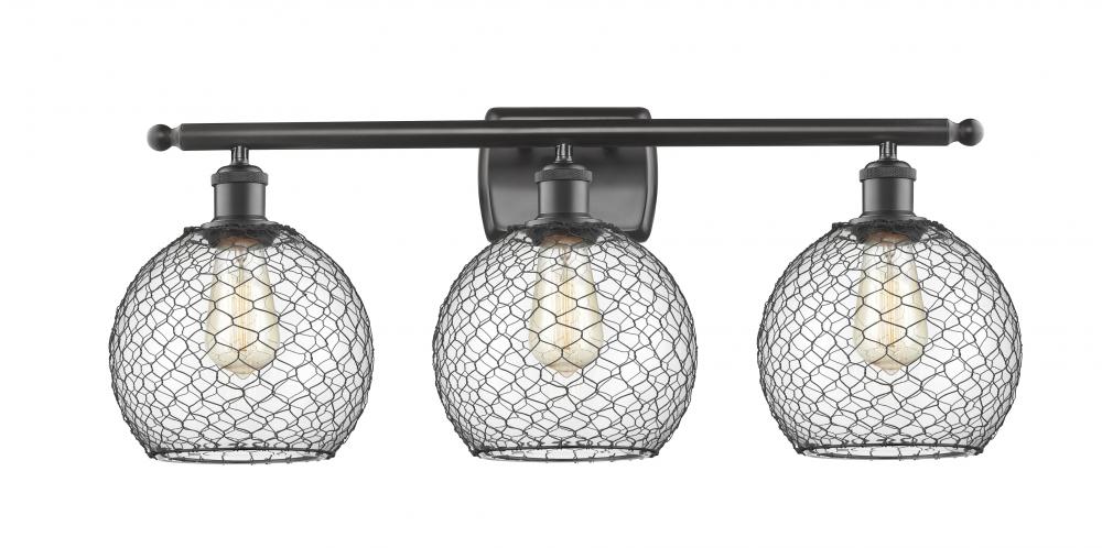 Farmhouse Chicken Wire 3 Light Bath Vanity Light