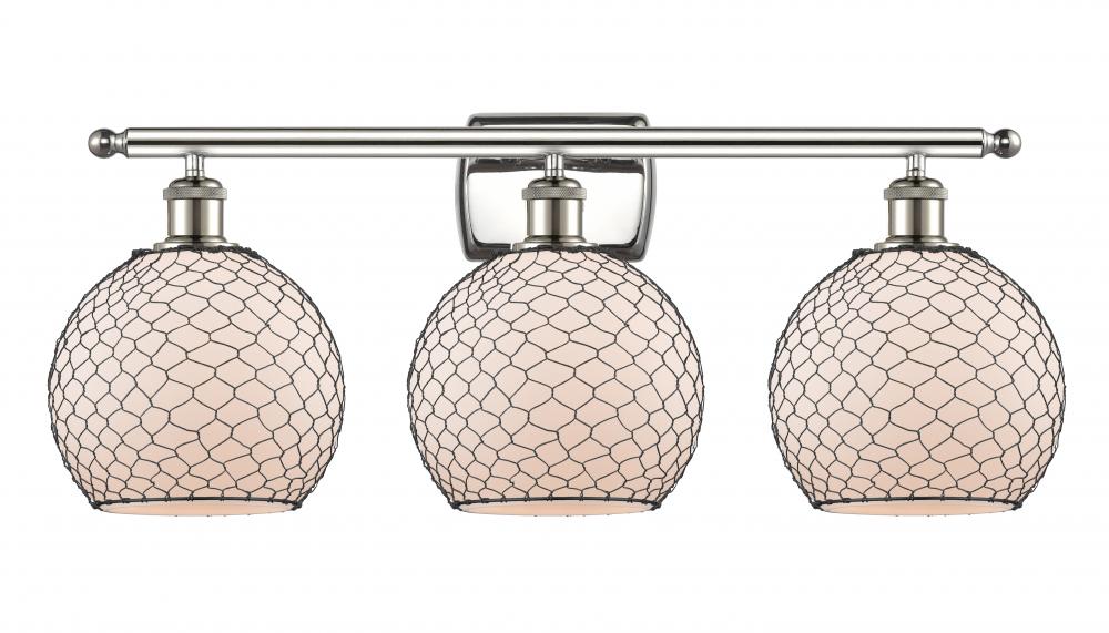 Farmhouse Chicken Wire 3 Light Bath Vanity Light