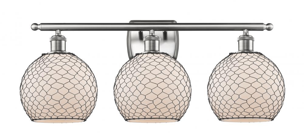 Farmhouse Chicken Wire 3 Light Bath Vanity Light