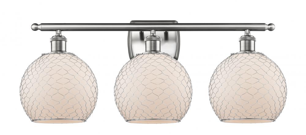 Farmhouse Chicken Wire 3 Light Bath Vanity Light