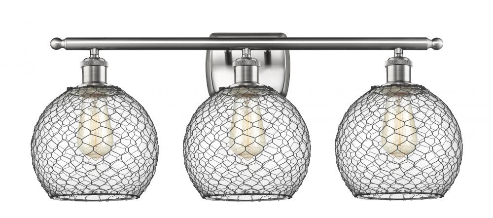 Farmhouse Chicken Wire 3 Light Bath Vanity Light