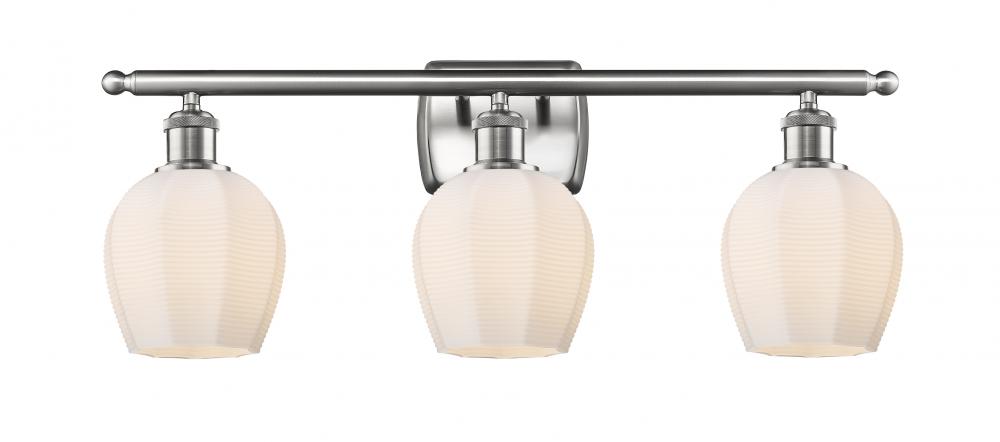 Norfolk - 3 Light - 26 inch - Brushed Satin Nickel - Bath Vanity Light