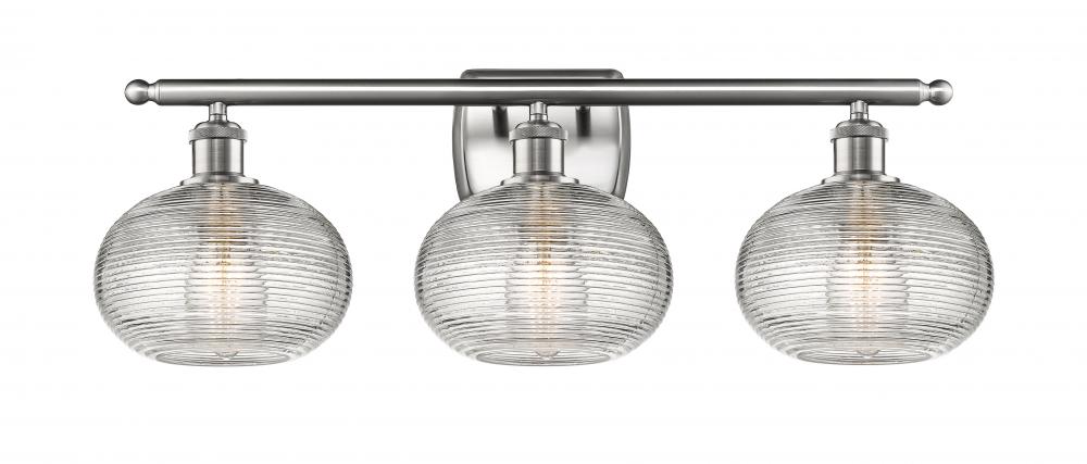 Ithaca - 3 Light - 28 inch - Brushed Satin Nickel - Bath Vanity Light