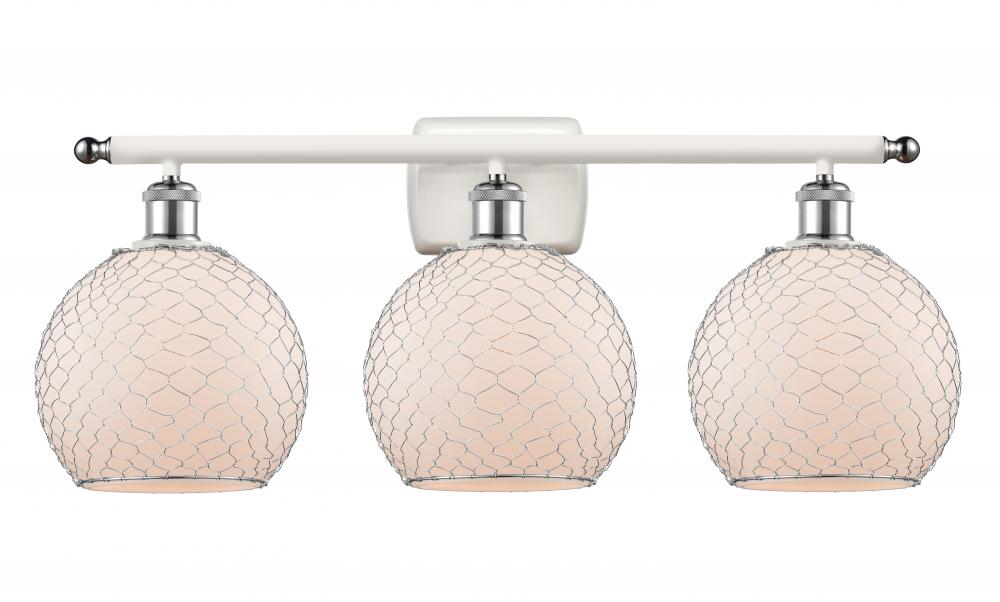 Farmhouse Chicken Wire 3 Light Bath Vanity Light