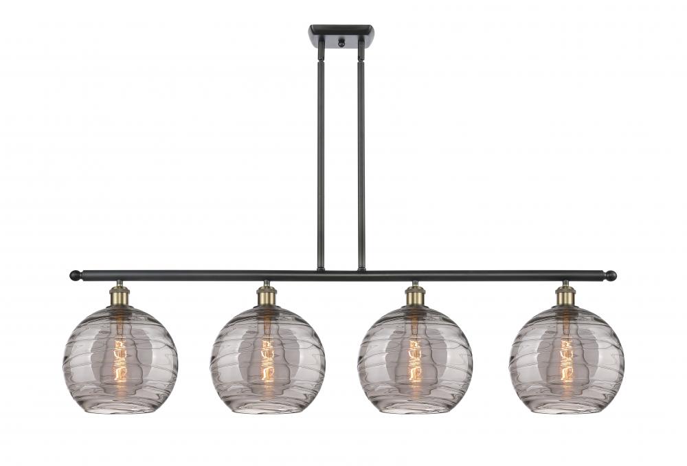 Athens Deco Swirl - 4 Light - 48 inch - Black Antique Brass - Cord hung - Island Light