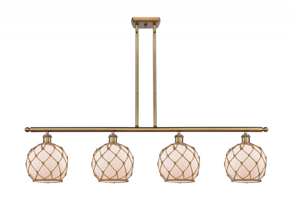 Farmhouse Rope - 4 Light - 48 inch - Brushed Brass - Cord hung - Island Light