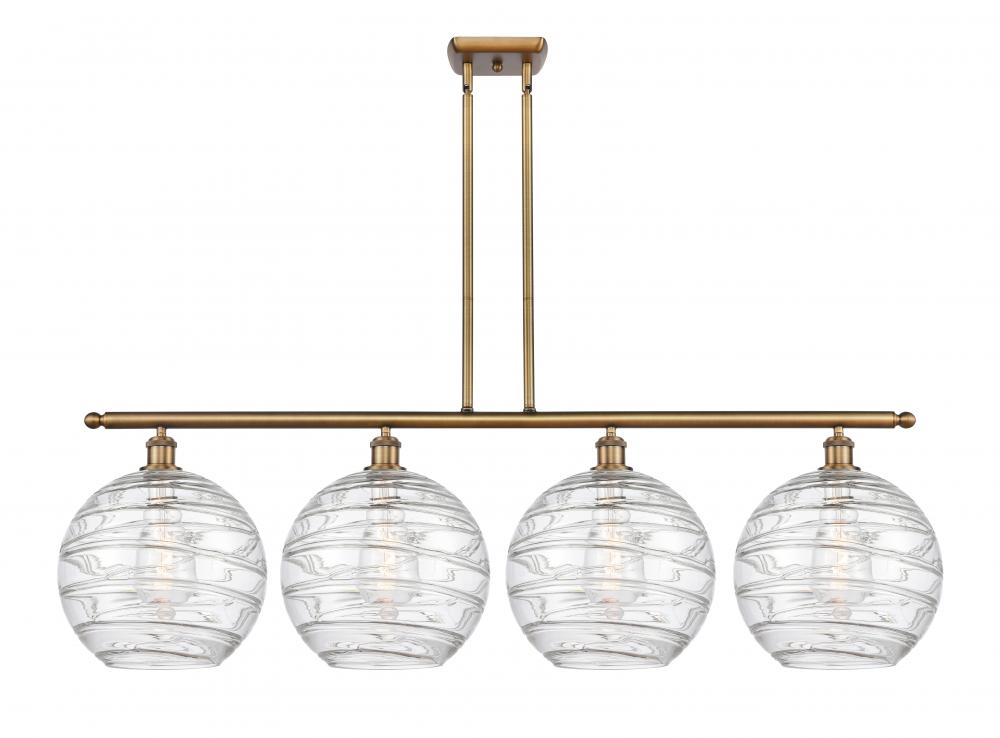 Athens Deco Swirl - 4 Light - 50 inch - Brushed Brass - Cord hung - Island Light