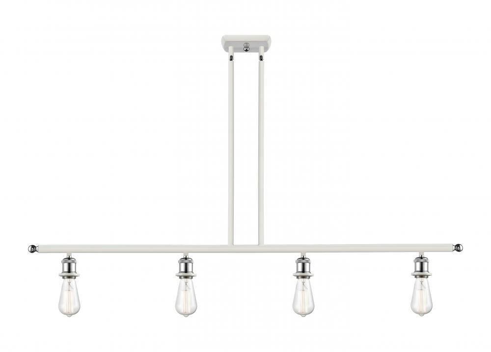 Bare Bulb - 4 Light - 48 inch - White Polished Chrome - Cord hung - Island Light