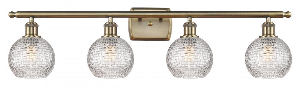 Athens - 4 Light - 36 inch - Antique Brass - Bath Vanity Light