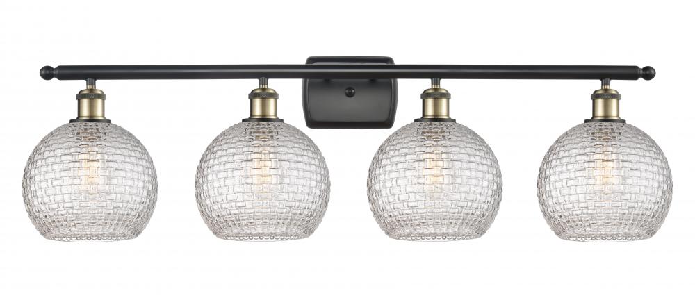 Athens - 4 Light - 38 inch - Black Antique Brass - Bath Vanity Light