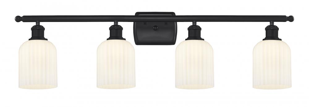 Bridal Veil - 4 Light - 35 inch - Matte Black - Bath Vanity Light