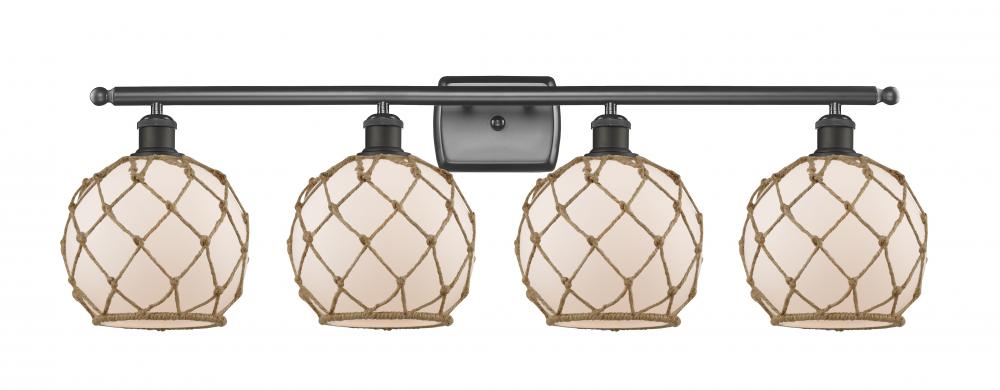 Farmhouse Rope - 4 Light - 38 inch - Oil Rubbed Bronze - Bath Vanity Light