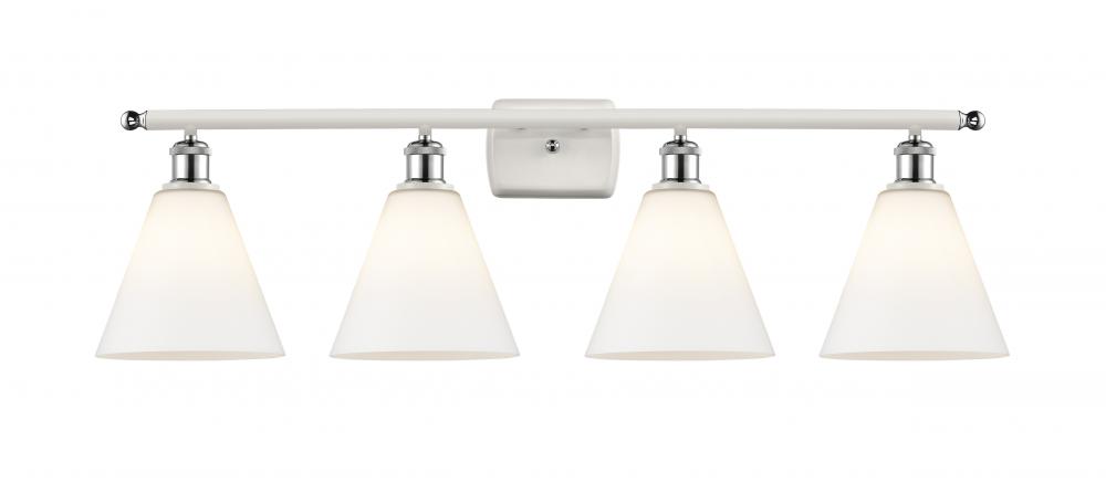 Berkshire - 4 Light - 38 inch - White Polished Chrome - Bath Vanity Light