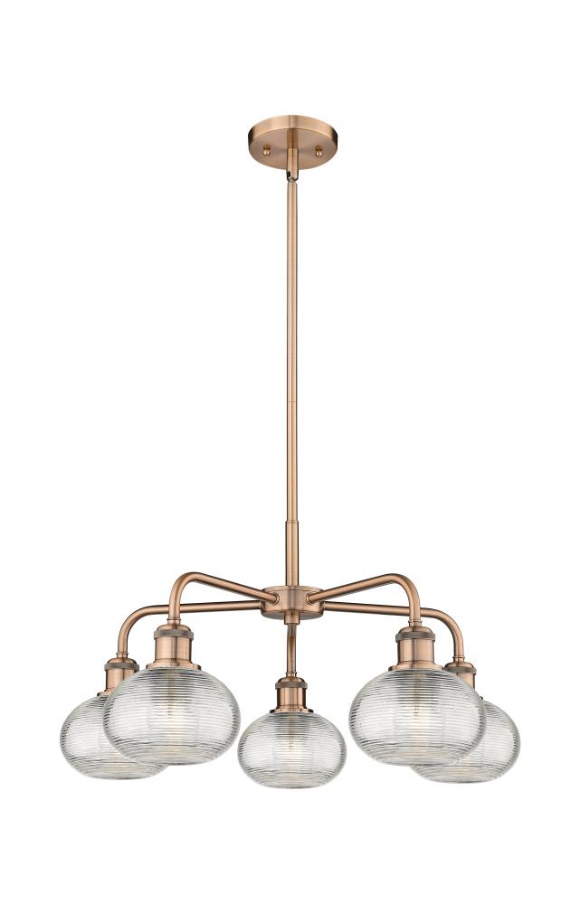 Ithaca - 5 Light - 24 inch - Antique Copper - Chandelier