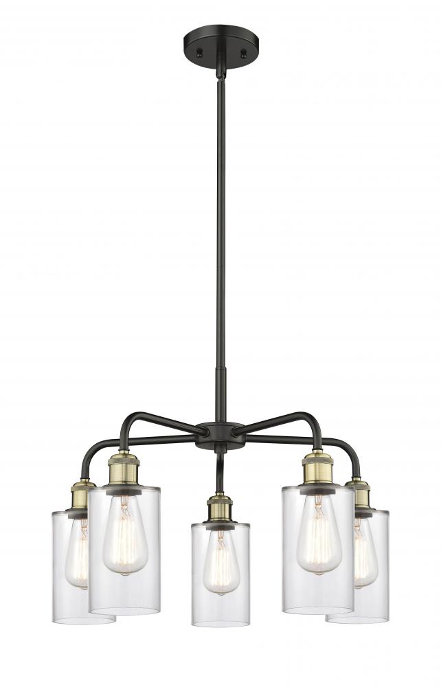 Clymer - 5 Light - 22 inch - Black Antique Brass - Chandelier