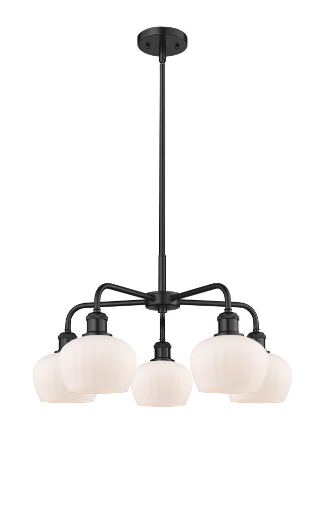 Fenton - 5 Light - 25 inch - Matte Black - Chandelier