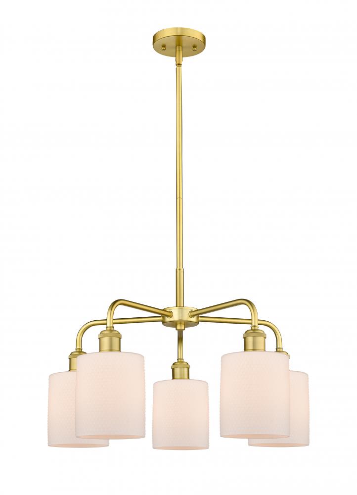 Cobbleskill - 5 Light - 23 inch - Satin Gold - Chandelier