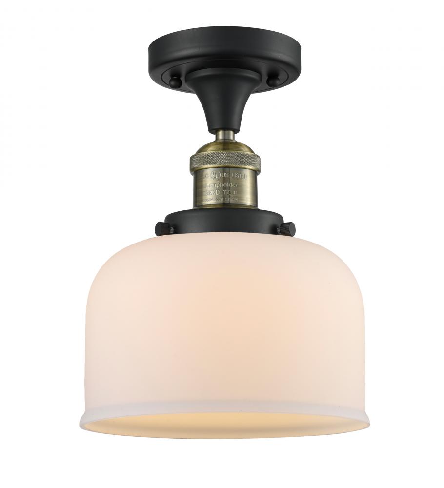 Large Bell Cage 1 Light Semi-Flush Mount