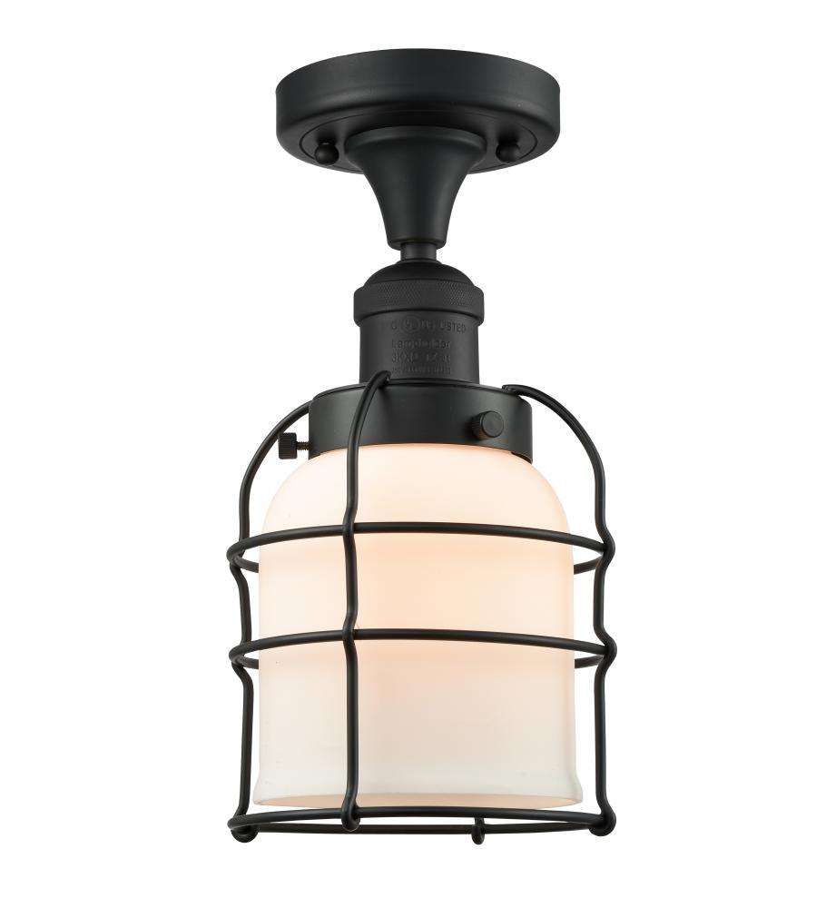 Small Bell Cage 1 Light Semi-Flush Mount