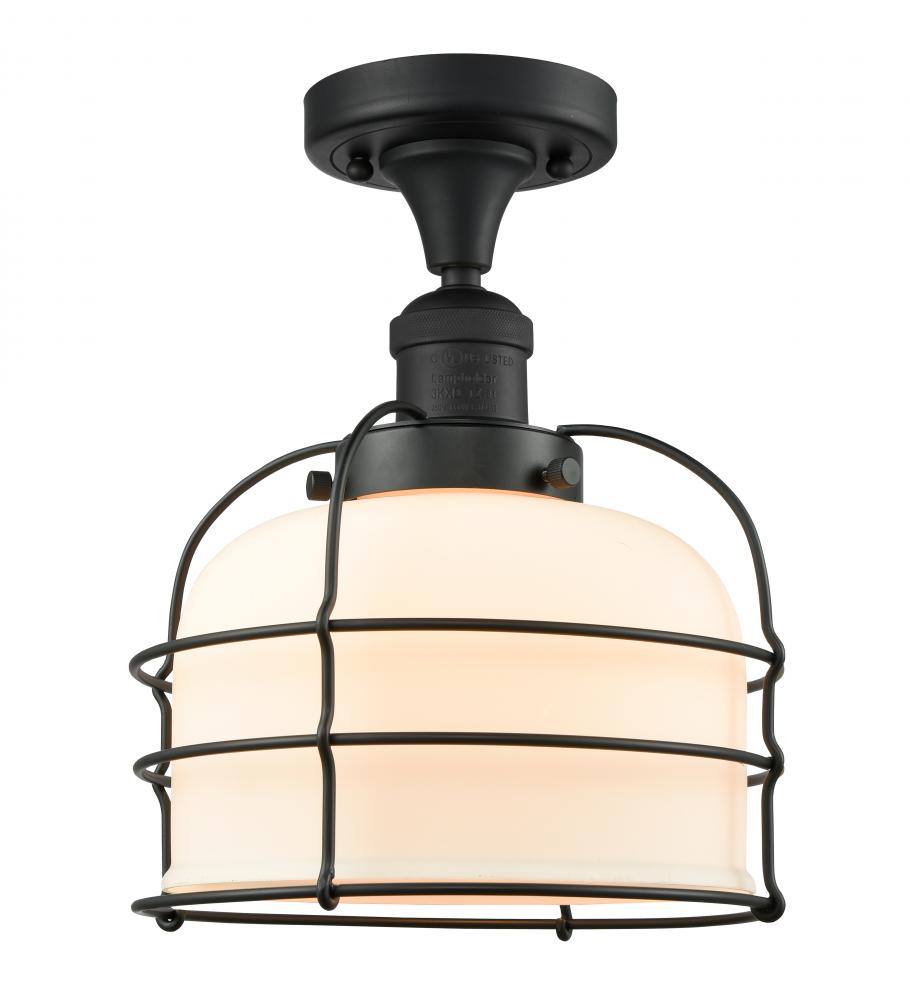 Large Bell Cage 1 Light Semi-Flush Mount