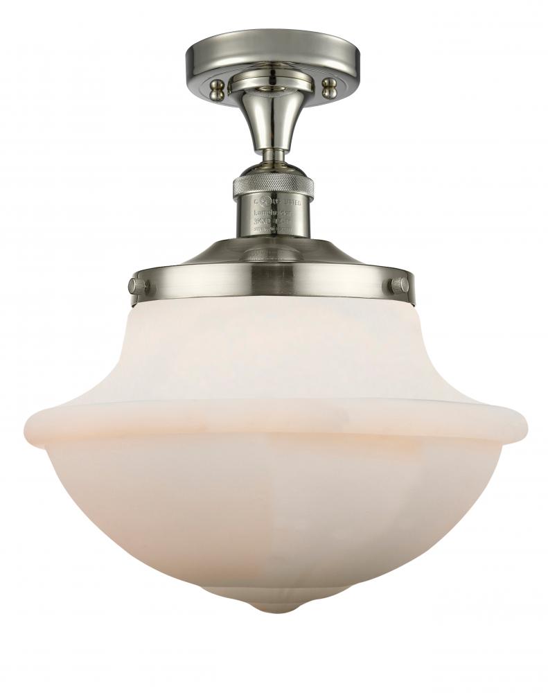 Oxford - 1 Light - 12 inch - Polished Nickel - Semi-Flush Mount