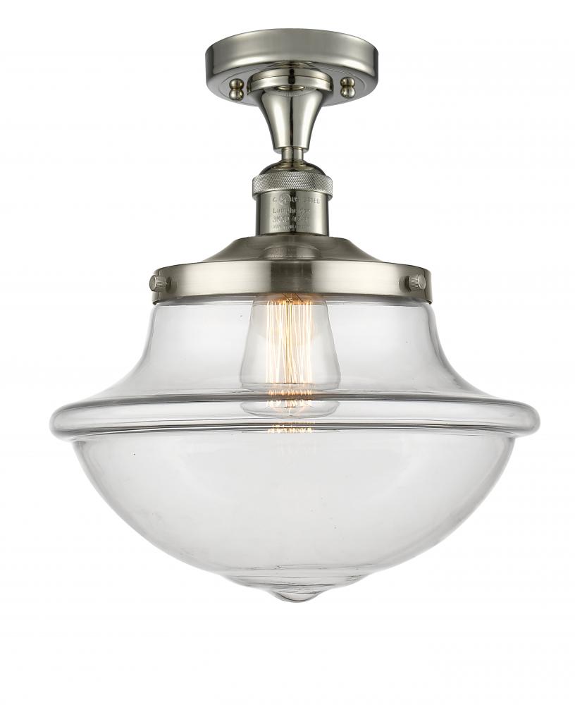 Oxford - 1 Light - 12 inch - Polished Nickel - Semi-Flush Mount