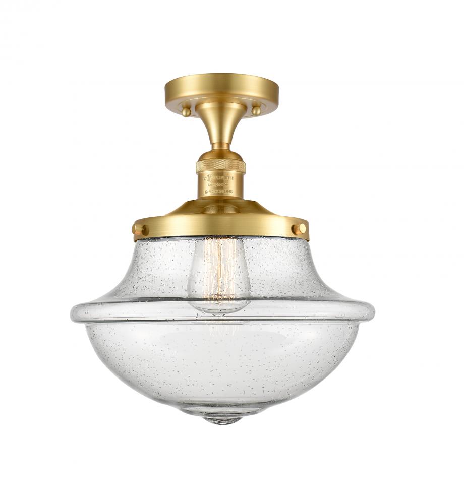 Oxford - 1 Light - 12 inch - Satin Gold - Semi-Flush Mount