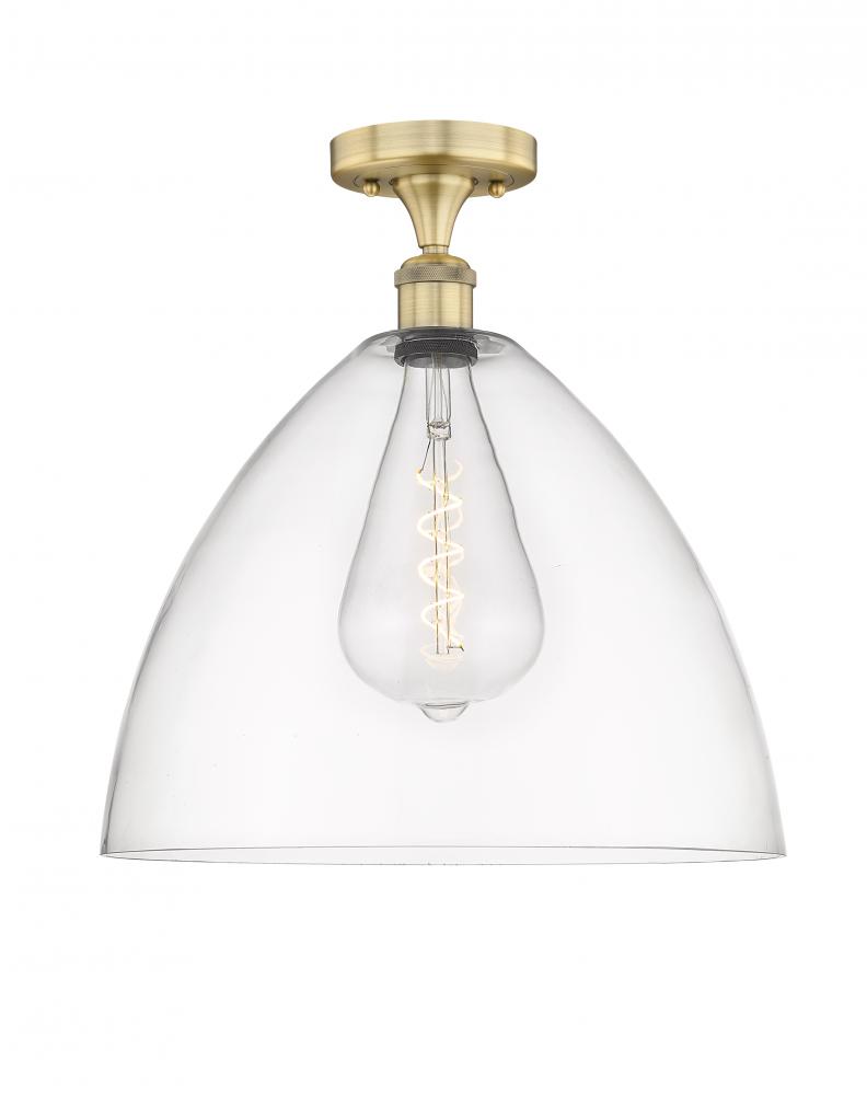 Bristol - 1 Light - 16 inch - Brushed Brass - Semi-Flush Mount