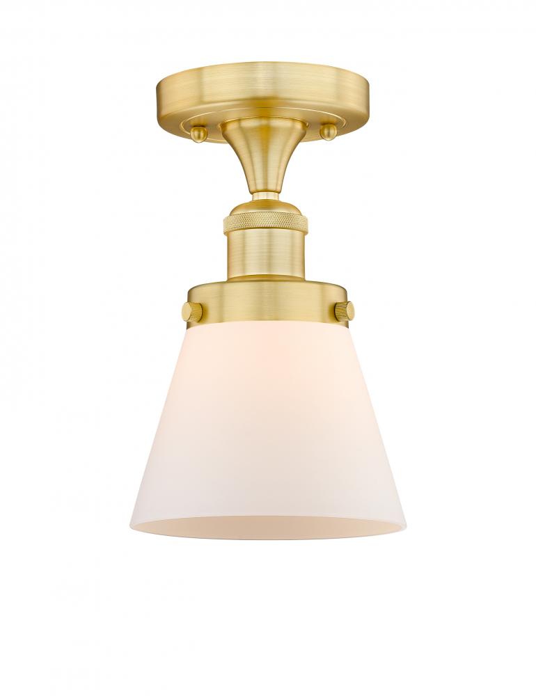 Cone - 1 Light - 6 inch - Satin Gold - Semi-Flush Mount