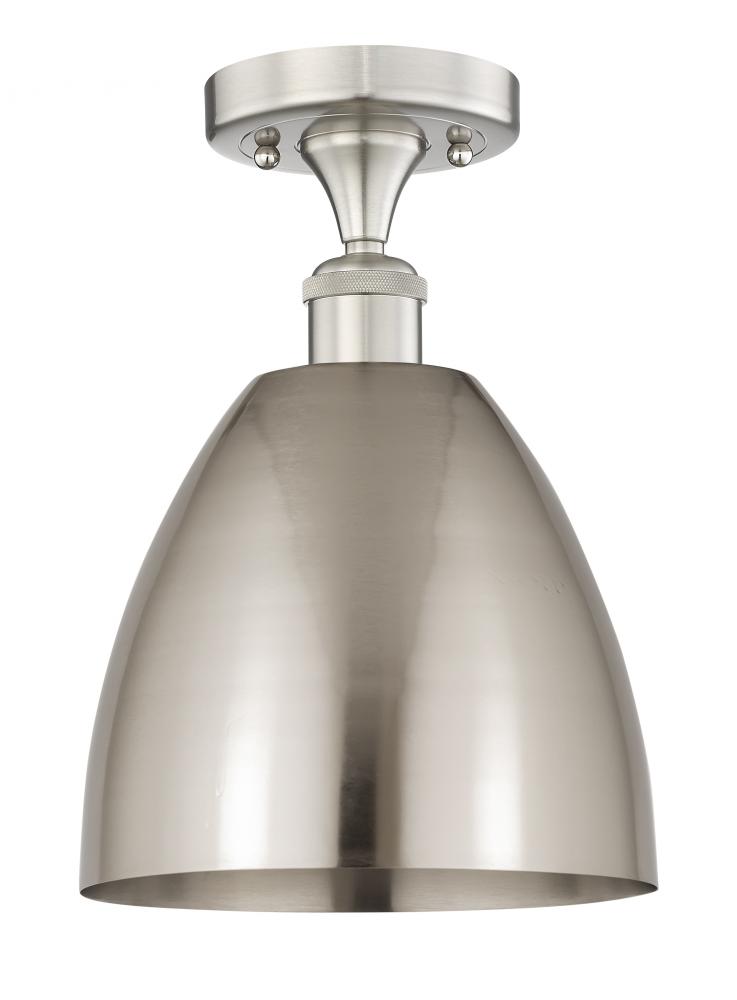 Bristol - 1 Light - 9 inch - Brushed Satin Nickel - Semi-Flush Mount