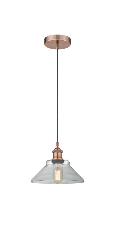 Orwell - 1 Light - 8 inch - Antique Copper - Cord hung - Mini Pendant