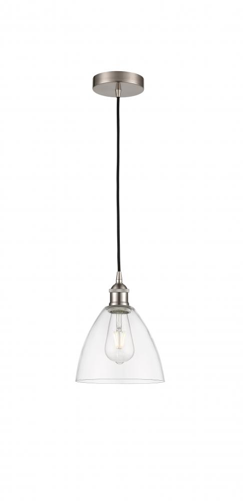 Bristol - 1 Light - 8 inch - Brushed Satin Nickel - Cord hung - Mini Pendant