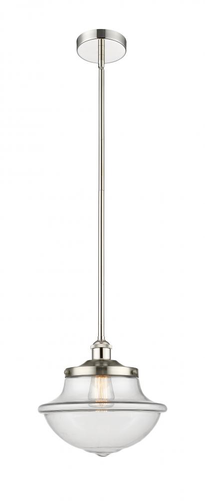 Oxford - 1 Light - 12 inch - Polished Nickel - Cord hung - Mini Pendant