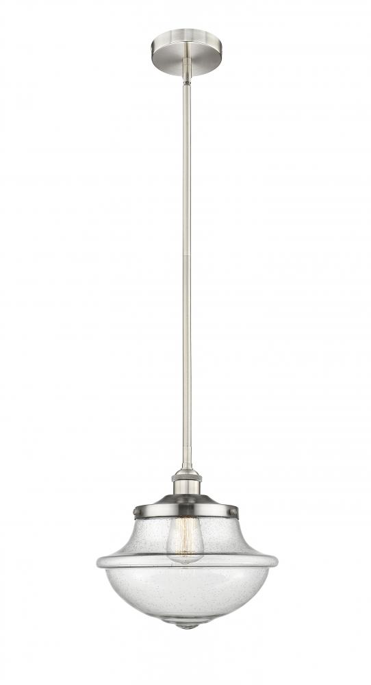 Oxford - 1 Light - 12 inch - Brushed Satin Nickel - Cord hung - Mini Pendant